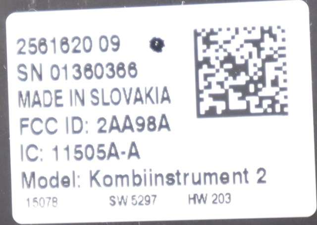 Instrumentpanel til VW Golf VII 2012-2017 (Fase 1)  (VAG|5G1 920 740|)