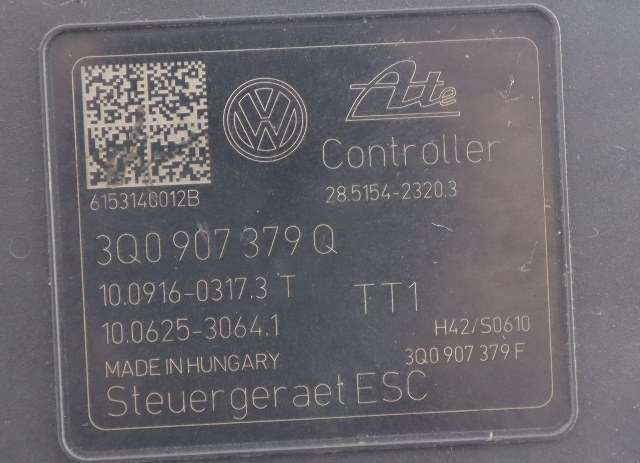 ABS sentral til VW Golf VII 2012-2017 (Fase 1) (VAG|3Q0 614 517 Q|3Q0 907 379 Q|)