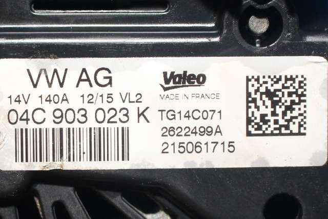 Dynamo til VW Golf VII 2012-2017 (Fase 1) (VALEO|TG14C071|04C 903 023 K. 14 VOLT - 140 AMP|)