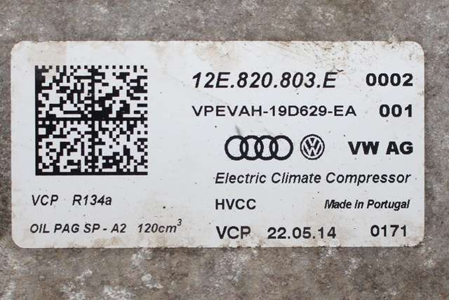 Aircondition kompressor elbil til VW E-Up 2013-2019 (VAG|12E 820 803 E|)