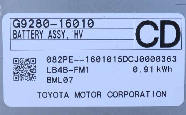 Batteripakke hybrid til Toyota Corolla Cross 2022-->> (TOYOTA|G9280-16010|)
