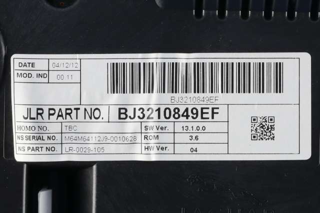 Instrumentpanel til Land Rover Range Rover, Evoque 2011-2019 (Type I)  (LAND ROVER|BJ32-10849-EF|)