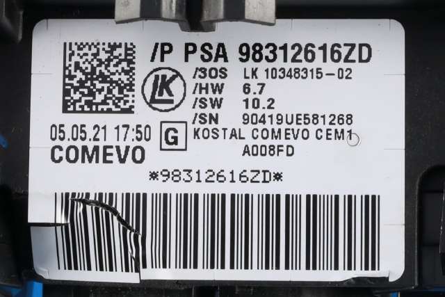 Bryter combi til Peugeot Partner 2019-->> (Type III)  (PEUGEOT|98 312616 ZD|)