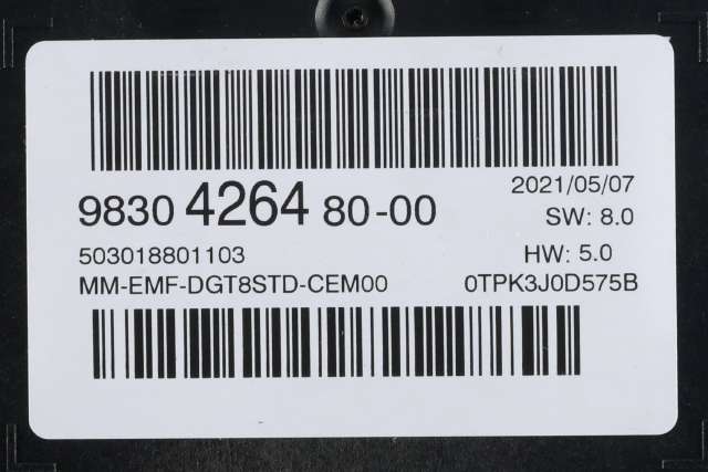 Bilstereo navigasjon skjerm til Peugeot Partner 2019-->> (Type III)  (PEUGEOT|98 304264 80|)