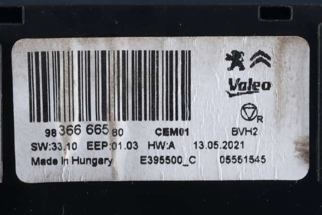 Styreenhet klima/aircondition til Peugeot Partner 2019-->> (Type III) (PEUGEOT|98 366665 80|)