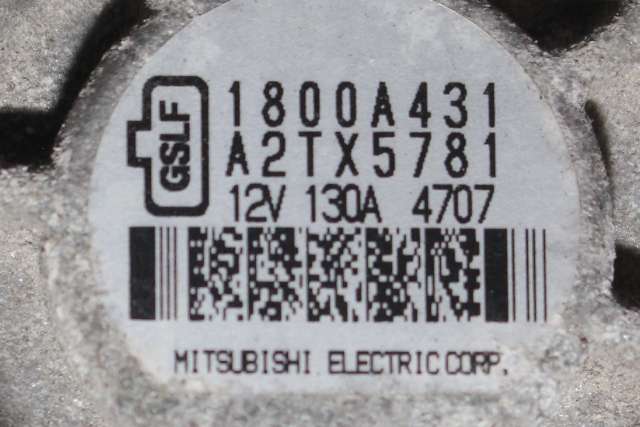 Dynamo diesel til Mitsubishi Outlander 2012-2015 (Type III, Fase 1) (MITSUBISHI|1800A431|A2TX5781. 12 VOLT - 130 AMP|)