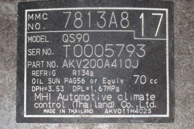 Aircondition kompressor til Mitsubishi Outlander 2012-2015 (Type III, Fase 1) (MITSUBISHI|7813A817|)