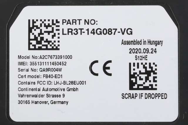 Styreenhet bluetooth til Ford Ranger / Ranger Raptor 2015-2022  (FORD|LR3T-14G087-VG|)