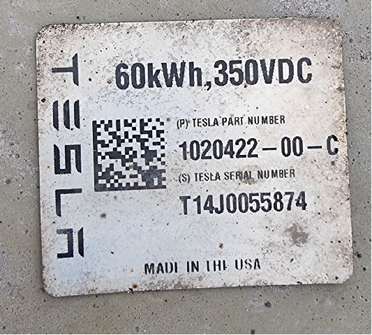 Batteripakke elbil til Tesla Model S 2013-2016 (Fase 1)  (TESLA|T14J0055874|1020422-00-C|)