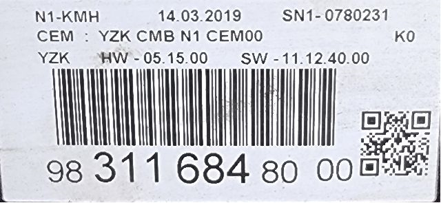 Speedometer til Toyota Proace 2016-->> (Type II)  (TOYOTA|9831168480 00|YZK CMB N1 CEM00|)