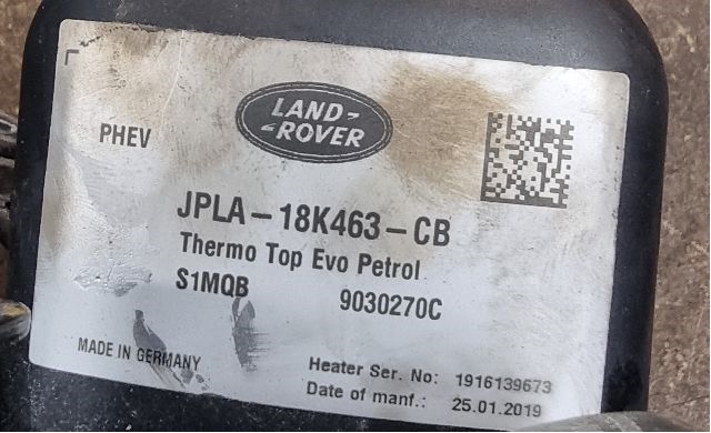 Bensinvarmer til Land Rover Range Rover Sport 2013-->>  (LAND-ROVER|JPLA-18K463-CB|PHEV S1MQB 9030270C|)