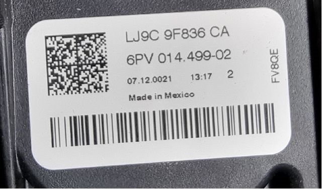 Pedal gass til Ford Mustang Mach-e 2020-->>  (FORD|LJ9C 9F836 CA|6PV 014.499-02|)
