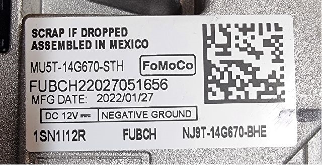 Styreenhet diverse til Ford Mustang Mach-e 2020-->>  (FORD|MU5T-14G670-STH|FUBCH22027051656|)