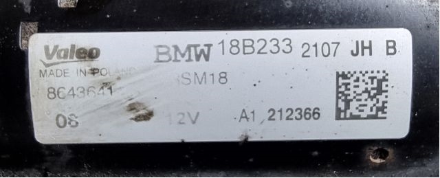Starter til BMW 3-Serie 2012-2018 (F30/F31/F34) (F30/F31/F34) (BMW|18B233 2107 JH B|VALEO 8643641|DEM.RSM18HA10)
