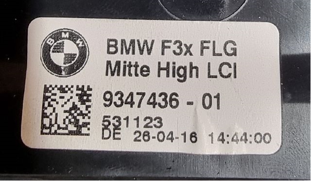 Dashbord friskluftdyse til BMW 3-Serie 2012-2018 (F30/F31/F34) (F30/F31/F34) (BMW|9347436-01|531123 DE|)