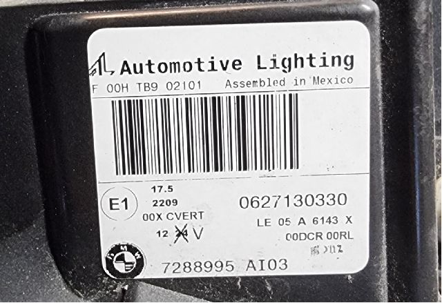 Frontlykt venstre xenon til BMW X5 2007-2013 (E70) (E70) (BMW|7288995  AI03|0627130330 2209 2210|)