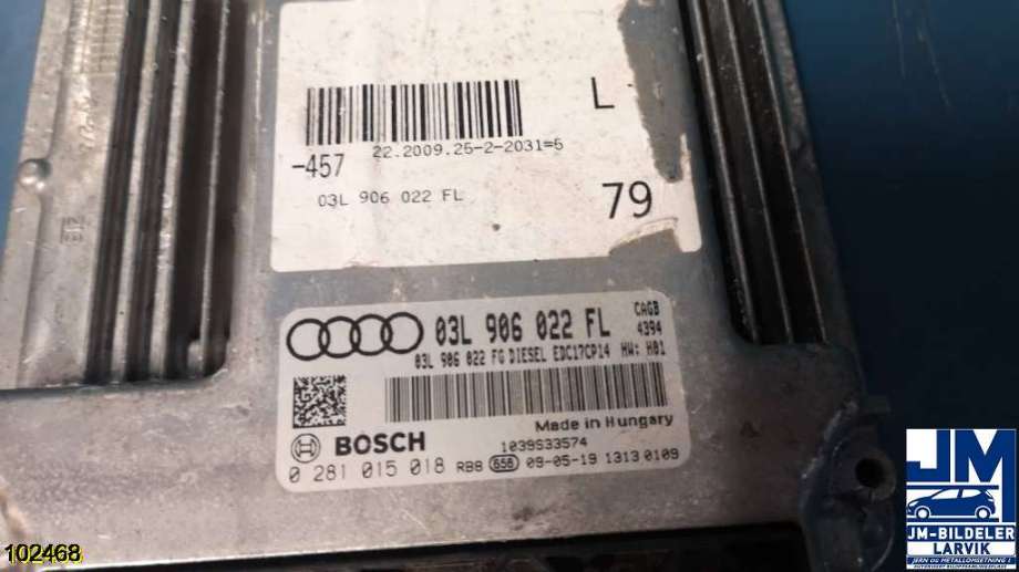 Styreenhet motor til Audi A6 2008-2011 (Type III, Fase 2) (C6) (C6) (AUDI||03L 906 022 FL)