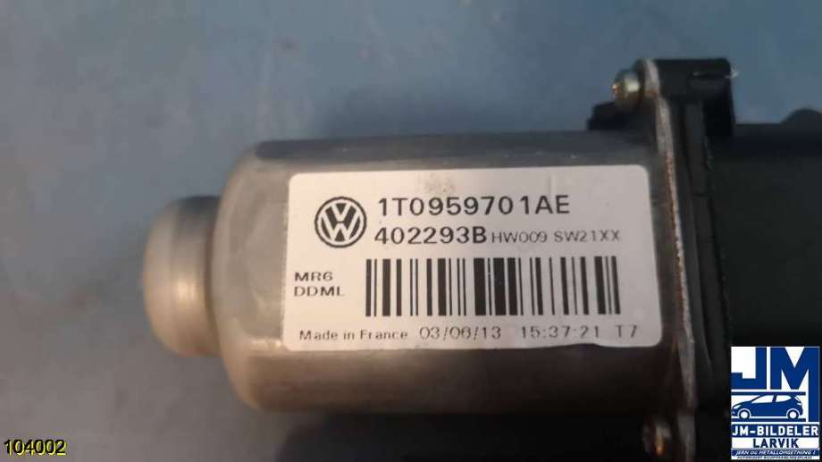 Ruteheis venstre til VW Touran 2010-2015 (Type I, Fase 3)  (VOLKSWAGEN|1T0959701AE||5K0 959793B)