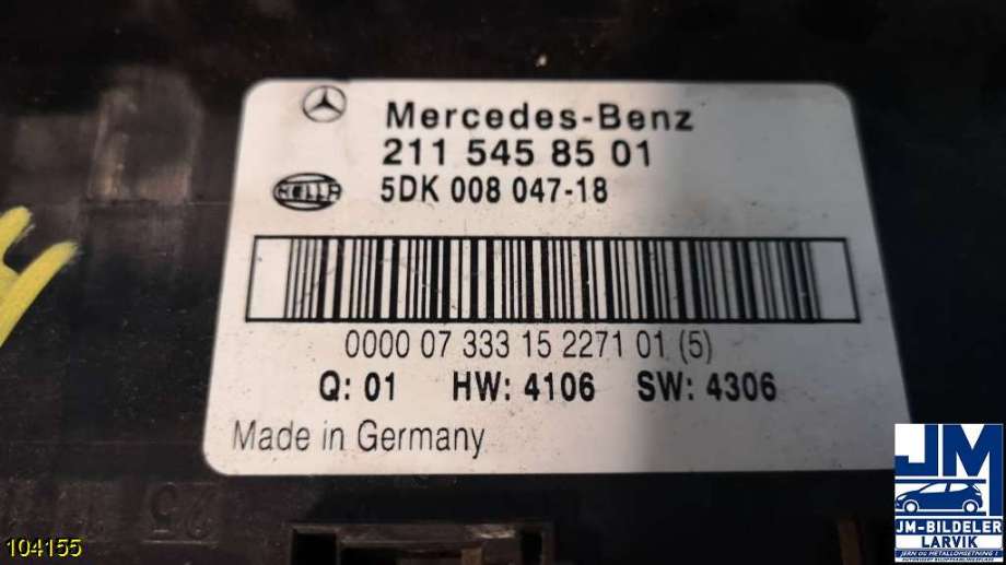 Styreenhet diverse til Mercedes E-Klasse 2006-2009 (Fase 2) (W211) (W211) (MERCEDES||211 545 85 01)