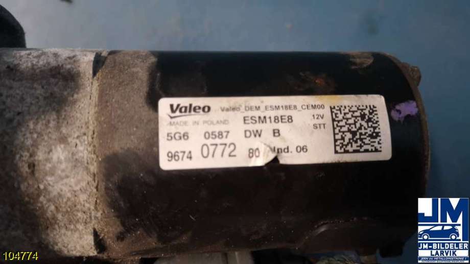 Starter til Peugeot 308 2013-2021 (Type II)  (PEUGEOT|20E4 0667|96 740 772 80|)