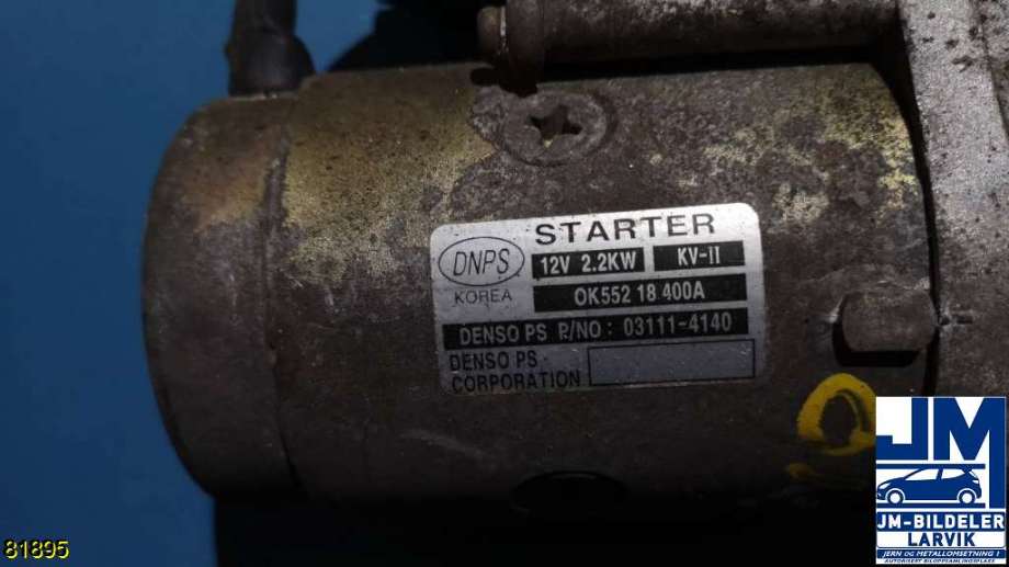 Starter diesel til Kia Carnival 2002-2006 (Type I, Fase 2)  (KIA|03111-4140|)