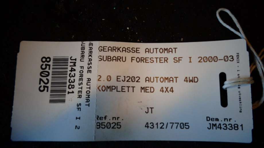 Girkasse automat til Subaru Forester 1997-2002 (Type I) (SUBARU|TZ1A32S2BA-PC|902459|)