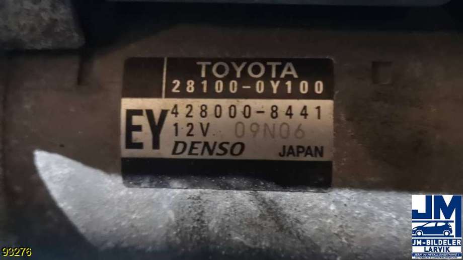Starter til Toyota Yaris 2012-2014 (Type III, Fase 1) (TOYOTA|281000Y100||428000-8441)