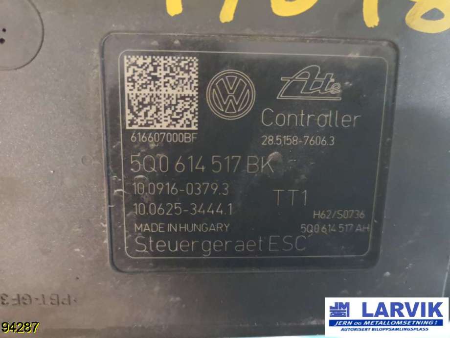 ABS sentral til VW Passat 2015-2019 (Fase 1) (B8) (B8) (VOLKSWAGEN|5Q0 614 517 BK|)