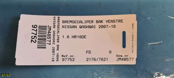 Bremsecaliper venstre bak til Nissan Qashqai 2007-2010 (Type I, Fase 1)  (NISSAN||44011EM11A)