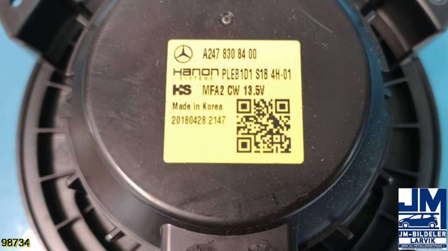 Varmeapparat motor til Mercedes A-Klasse 2018-->> (W177) (W177) (MERCEDES|A247 830 84 00|)