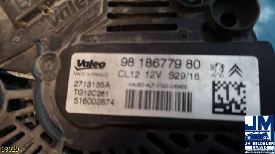 Dynamo til Citroën C4, Cactus 2014-2017 (Fase 1)  (CITROEN|9818677980|)