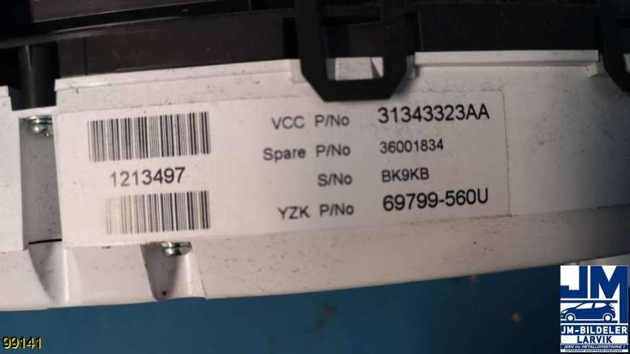 Instrumentpanel til Volvo V60 2010-2013 (Type I, Fase 1)  (VOLVO||69799560U)