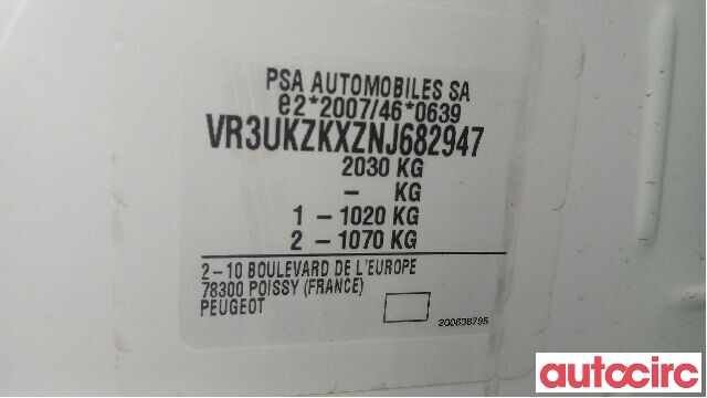 Peugeot 2008 2019-->> (Type II) , Motorkode: ZKX, Girkassekode: 