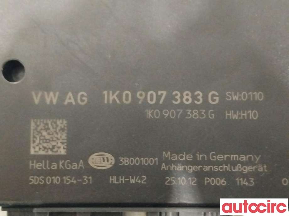 Styreenhet hengerfeste til VW Transporter / Caravelle 2009-2015 (Fase 2) (T5) (T5) (VOLKSWAGEN|1K0907383G)