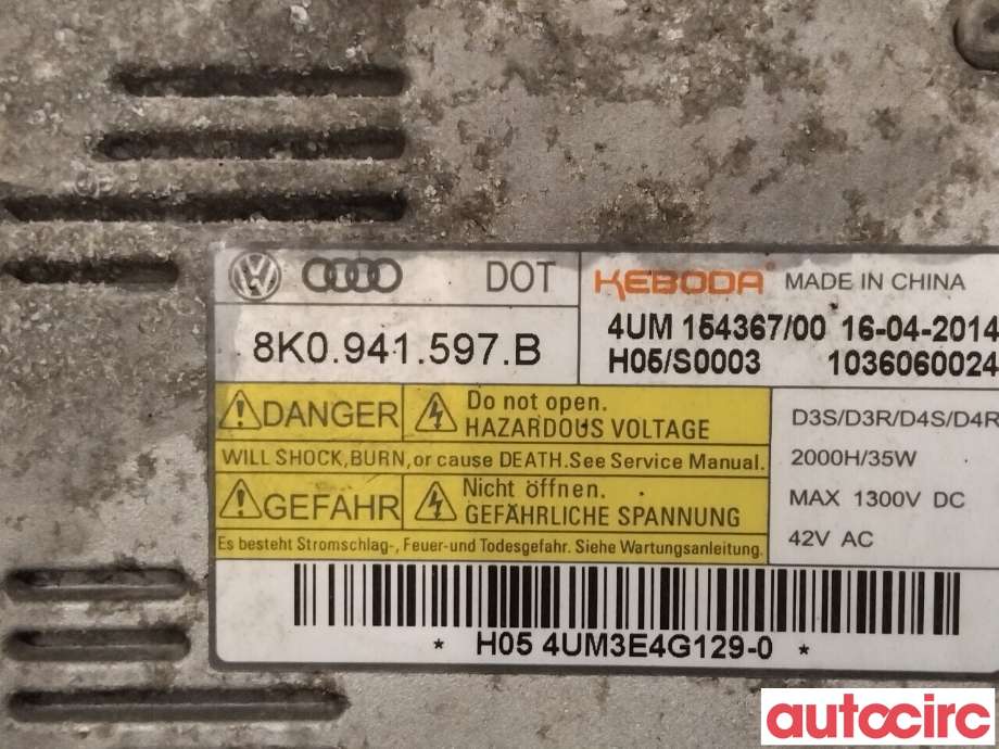 Styreenhet xenon/ballast til Škoda Octavia 2013-2016 (Type III, Fase 1)  (SKODA|8K0941597E)