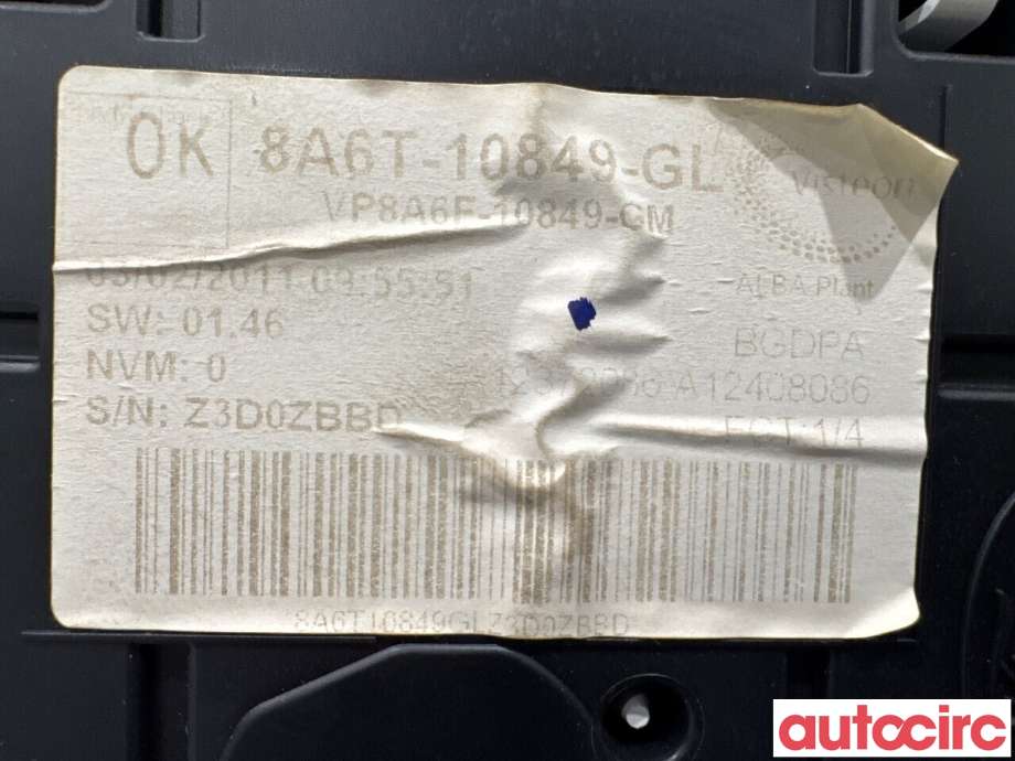 Instrumentpanel til Ford Fiesta 2008-2012 (Type VI, Fase 1)  (FORD|1786854|VP8A6F-10849-GM|8A6T-10849-GL)