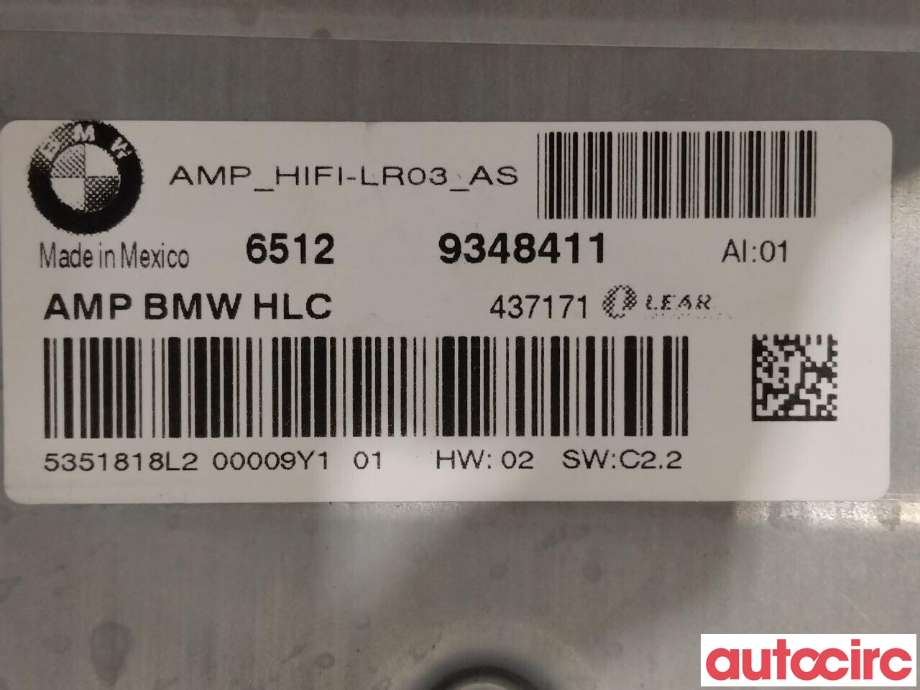 Bilstereo forsterker til BMW X3 2010-2017 (F25) (F25) (BMW|65122622680|9348411)
