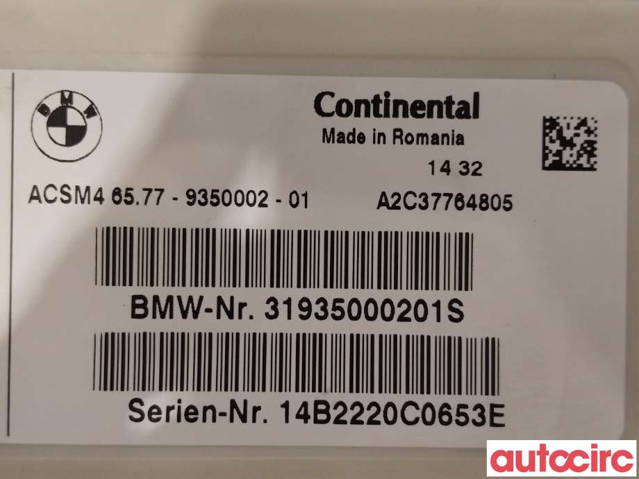Airbag elektronikk til BMW X3 2010-2017 (F25) (F25) (BMW|65777911606|65779350002)