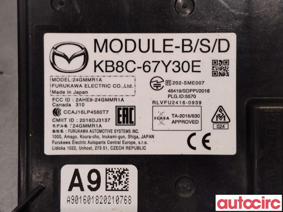 Sensor radar til Mazda CX-5 2017-->> (Type II)  (MAZDA|KB8C67Y30R)