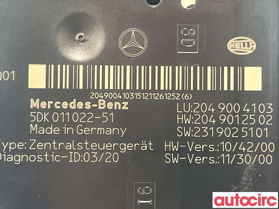 Sikringsboks til Mercedes GLK 2008-2015 (X204) (X204) (MERCEDES|A2049004103)