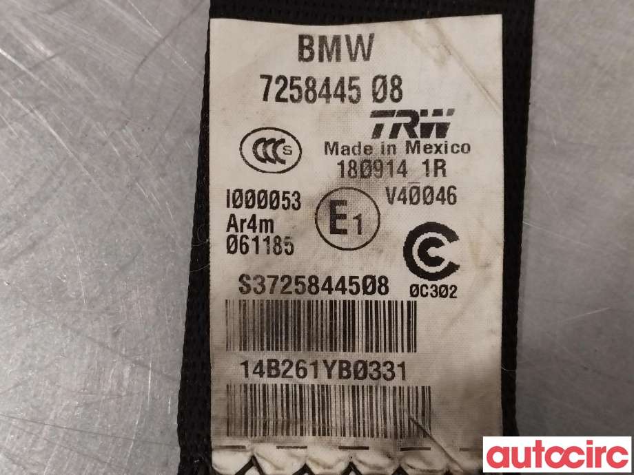 Sikkerhetsbelte bak venstre til BMW X3 2010-2017 (F25) (F25) (BMW|72117258445|7258445)