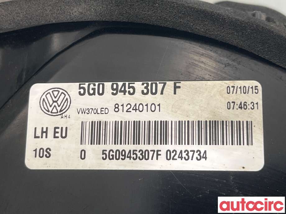 Baklykt venstre indre til VW e-Golf 2014-2017 (Fase 1)  (VOLKSWAGEN|5G0945307F)