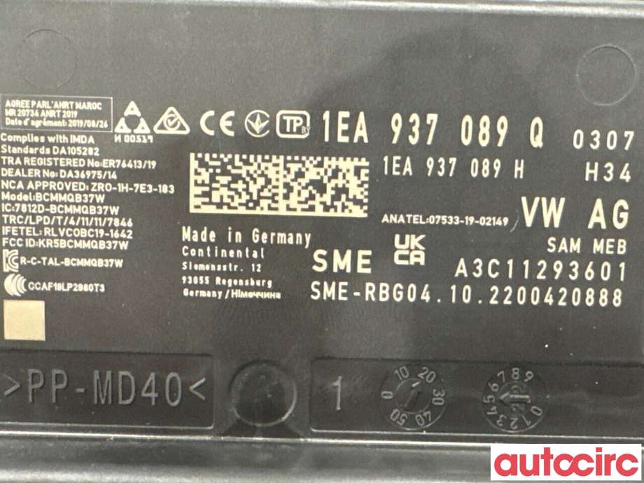 Styreenhet comfort (BCM) til Audi Q4 e-tron 2021-->> (AUDI|1EA937089Q|A3C11293601)