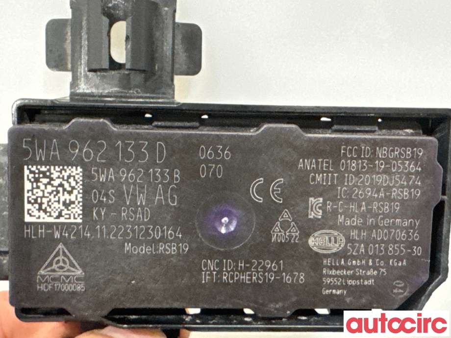 Styreenhet nøkkelfri/keyless til Audi Q4 e-tron 2021-->>  (AUDI|5WA962133D|RSB19)