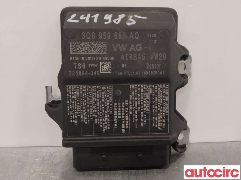 Airbag elektronikk til Škoda Octavia, 2013-2016 (Type III, Fase 1)  (SKODA|3Q0959655AQ)
