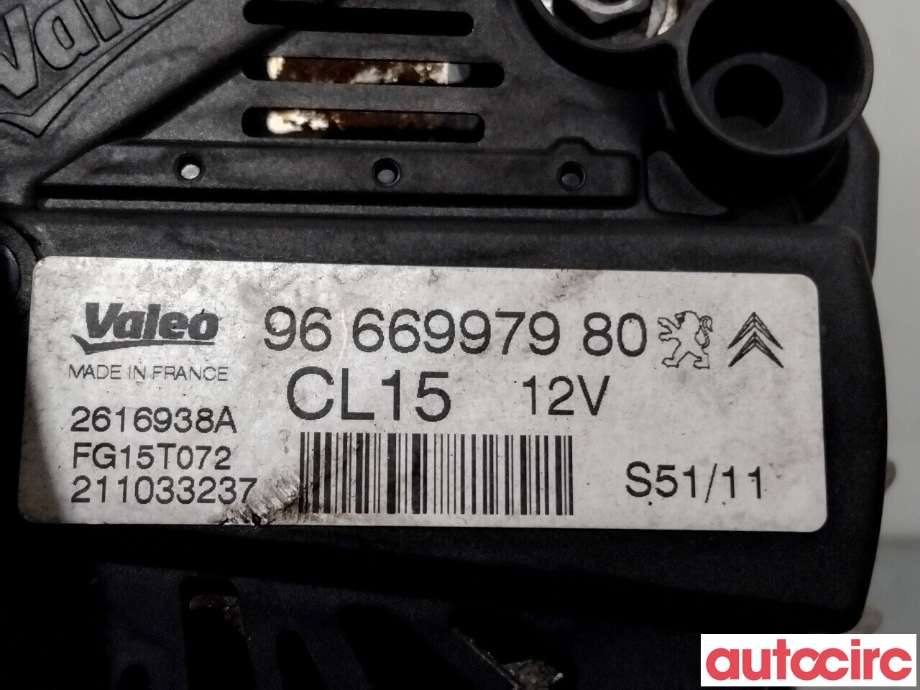 Dynamo til Peugeot RCZ 2010-2015 (PEUGEOT|6702L3|FG15T072|9666997980)