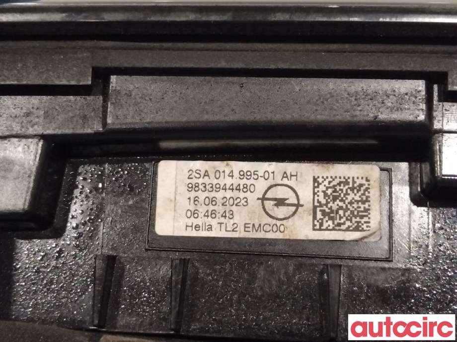 Baklykt venstre indre til Opel Mokka E 2020-->> (Type II)  (OPEL|9833944480)