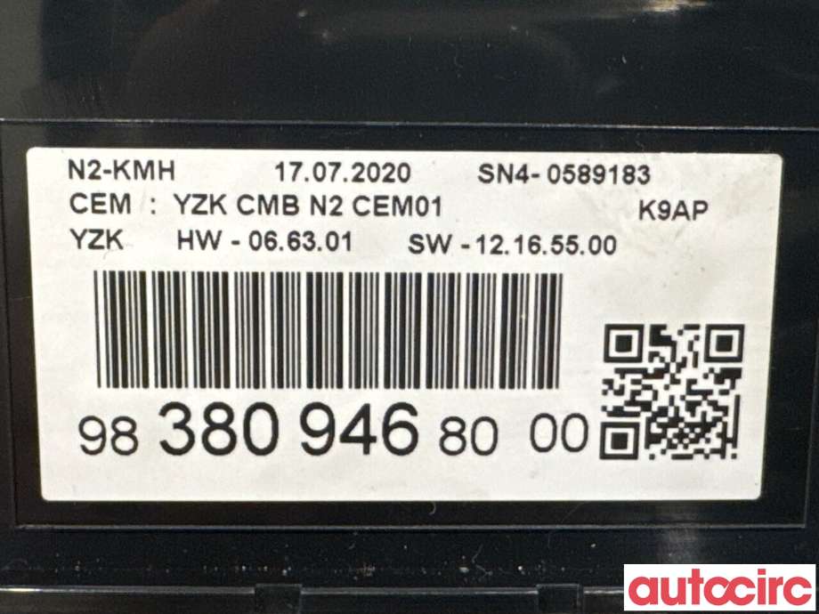 Instrumentpanel til Peugeot Partner 2019-->> (Type III)  (PEUGEOT|9838094680|)
