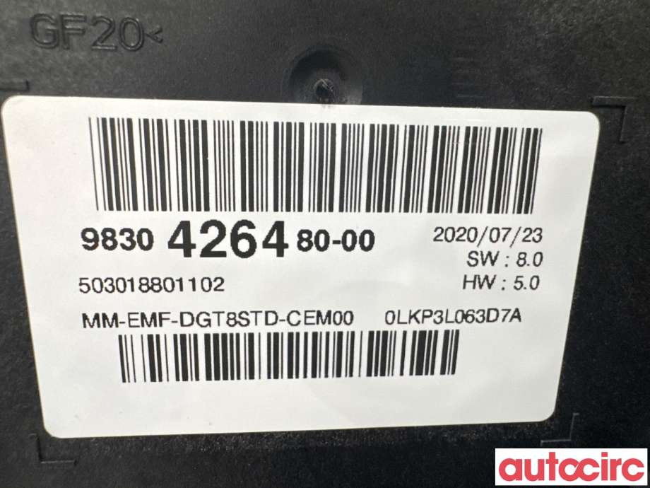 Multimedia display (MCU - Media Controller Unit) til Peugeot Partner 2019-->> (Type III)  (PEUGEOT|9830426480|)