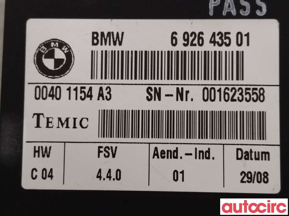 Styreenhet sete til BMW X6 2008-2014 (E71/E72) (E71/E72) (BMW|61356926435)